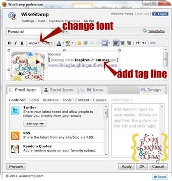 change font add tagline 2