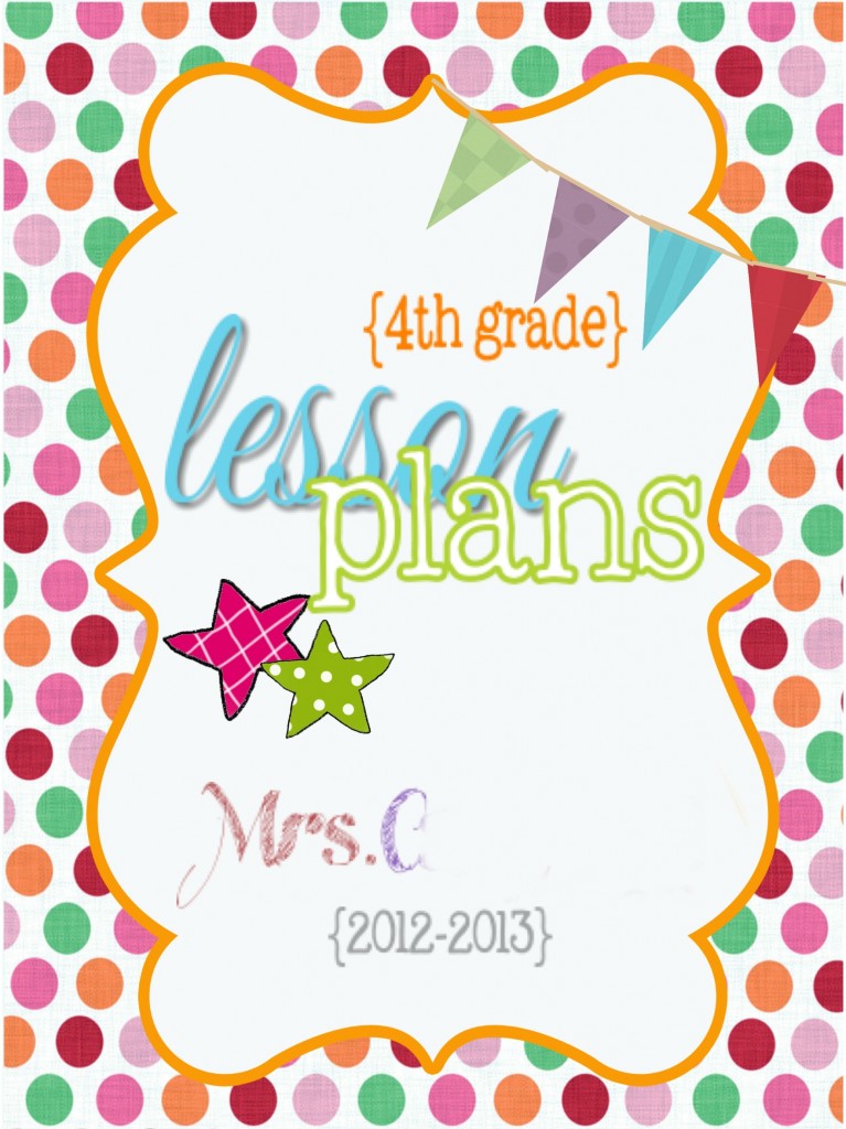 4th lesson plan binder cover